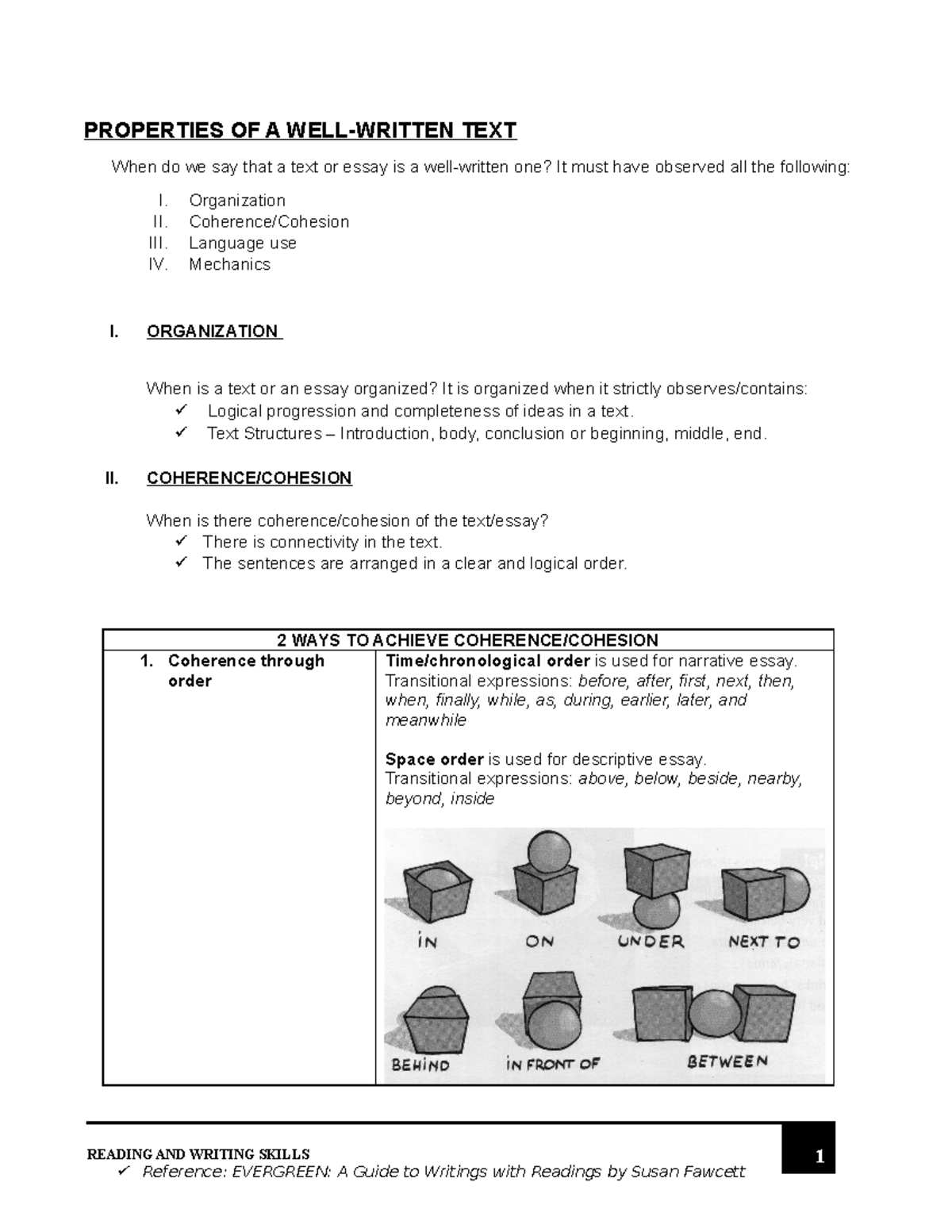 Properties OF A WELL Written TEXT PROPERTIES OF A WELLWRITTEN TEXT