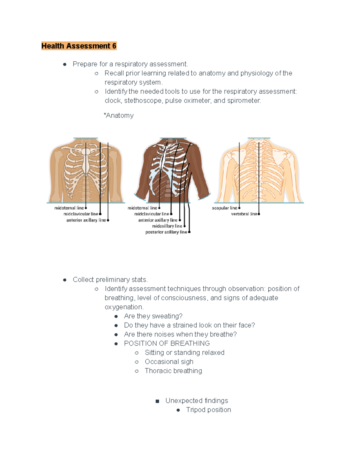 Health Assessment 216 M6 - Health Assessment 6 Prepare for a ...