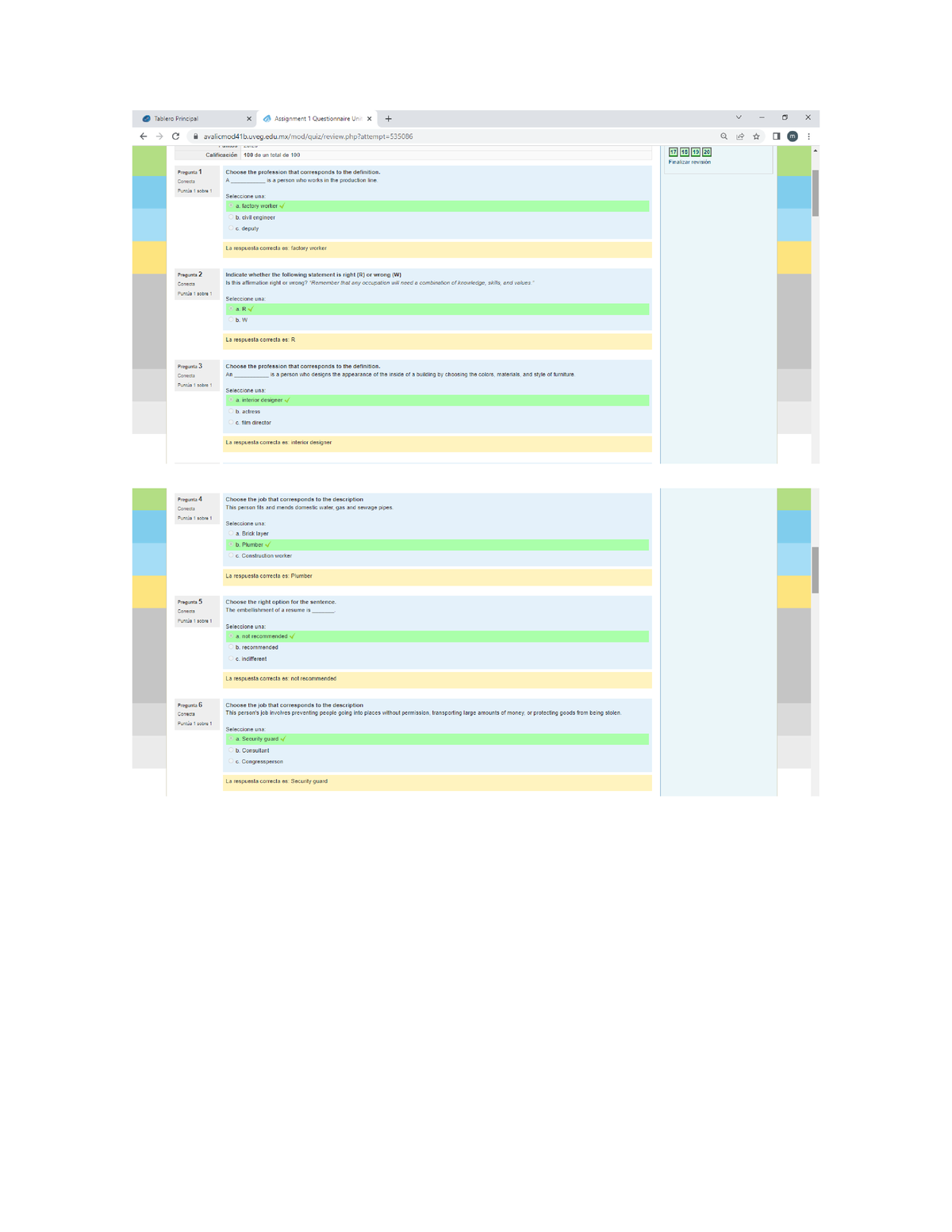 assignment 1 questionnaire unit 1 idioma extranjero iv v1