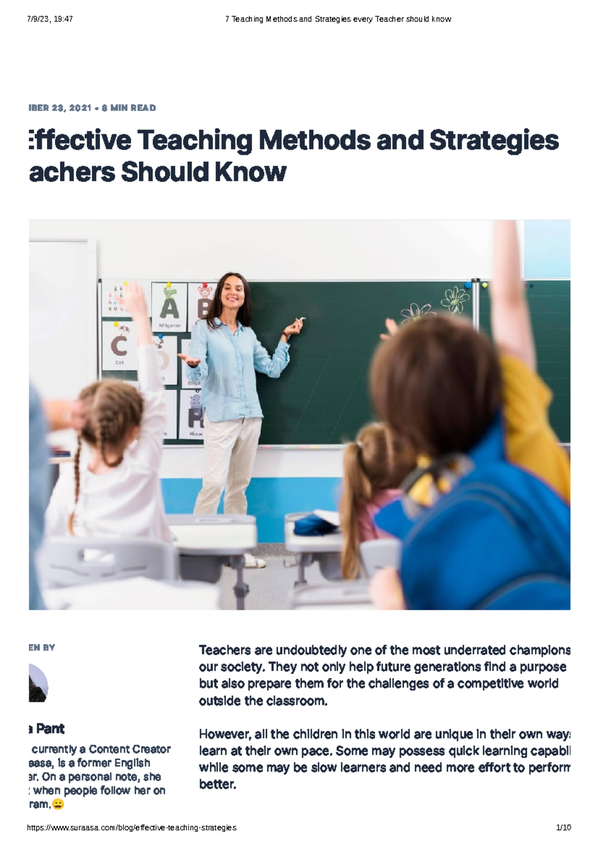 7 Teaching Methods and Strategies every Teacher should know - MBER 23 ...