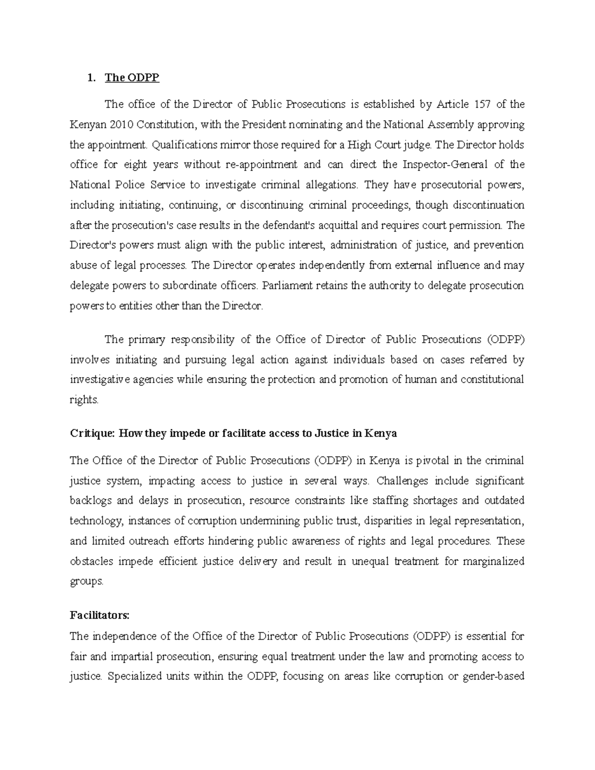 Legal System AND Methods - The ODPP The office of the Director of ...