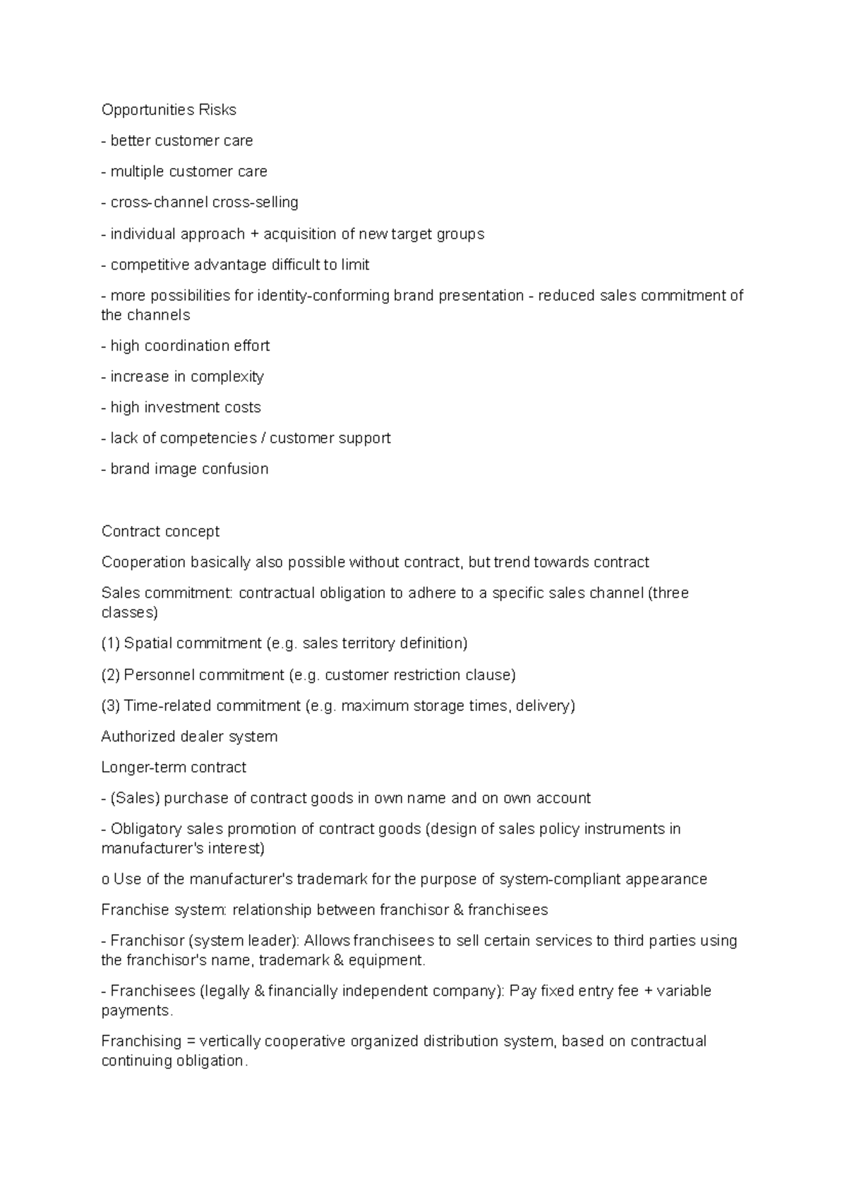 Opportunities Risks - Marketing Notes - Opportunities Risks better ...