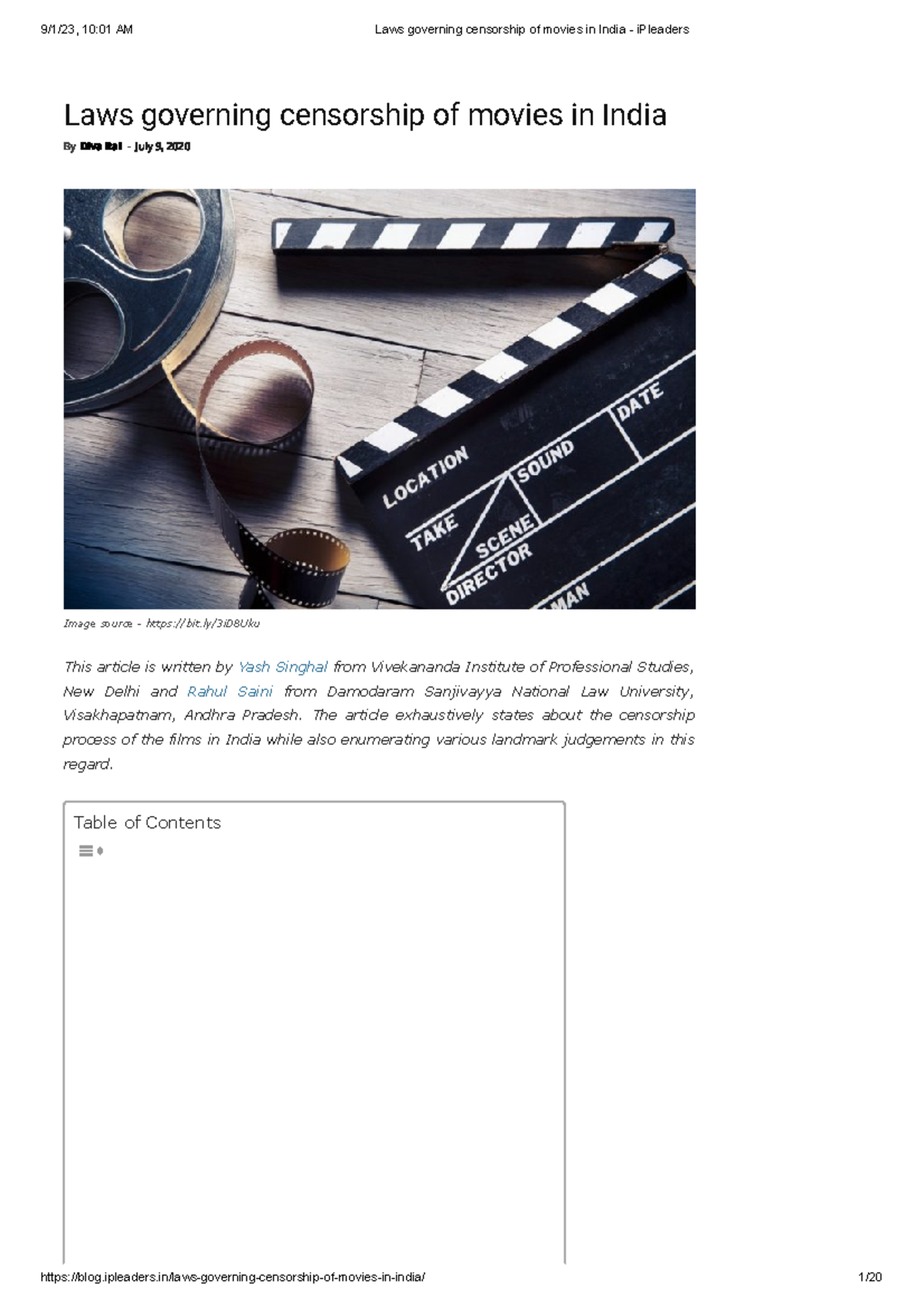 Laws governing censorship of movies in India i Pleaders Laws