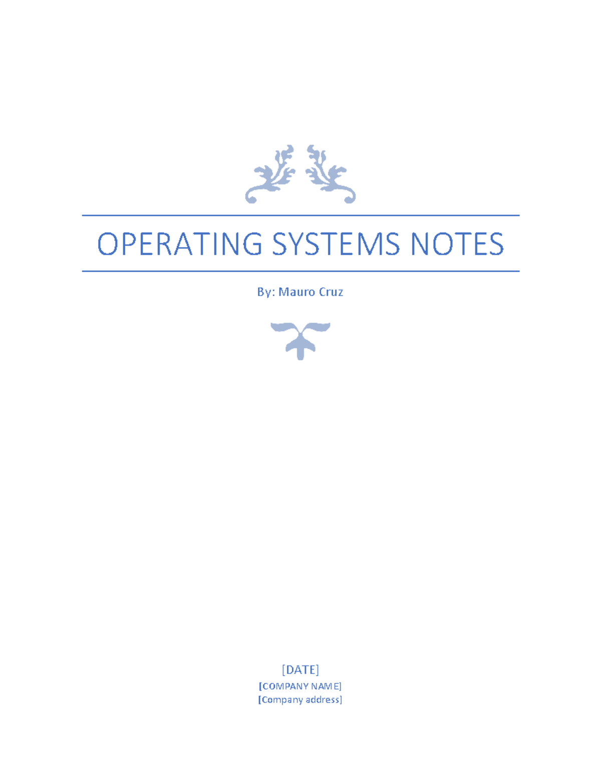 OS Summary - Riassunto Operating Systems - OPERATING SYSTEMS NOTES By ...