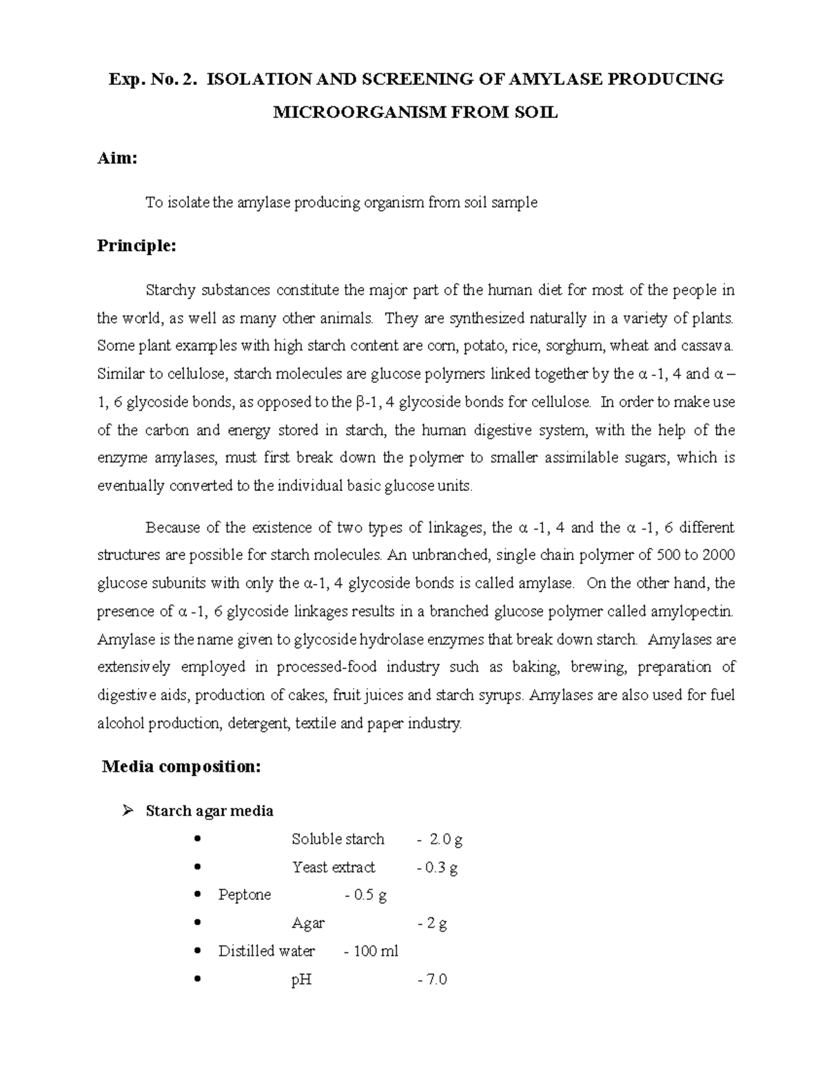 Bioprocess Lab Manual For Exp1 Bioprocess Principles Studocu