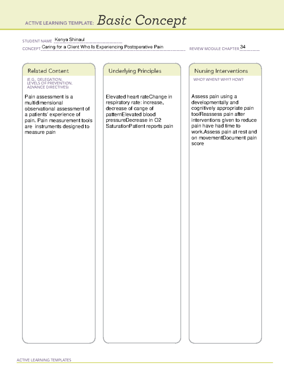 Basic Concept Template ATI nursing pharmacology review 2022 - ACTIVE ...