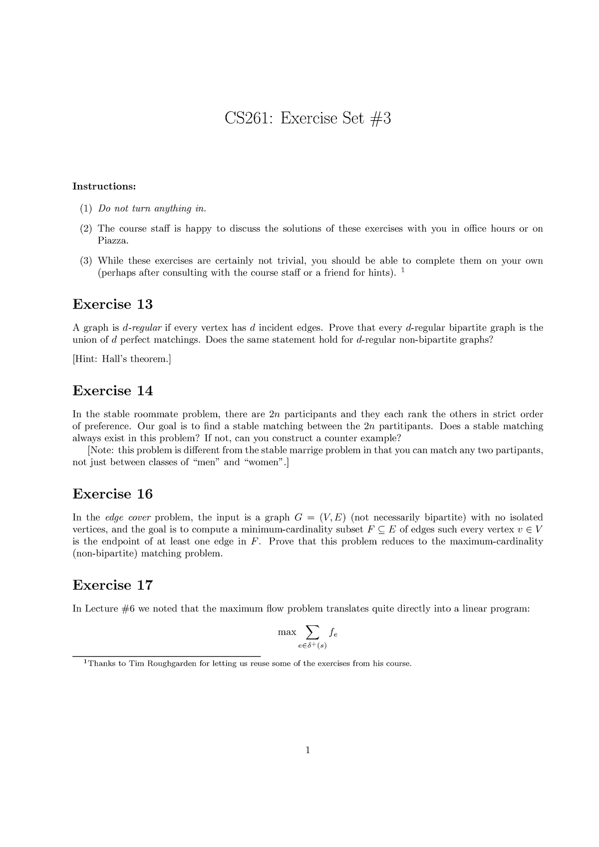 E4 - Tutorial - CS261: Exercise Set Instructions: (1) Do Not Turn ...