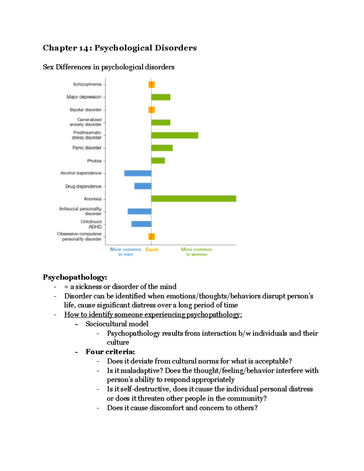 Chapter 14 Psychological Disorders - Chapter 14: Psychological ...