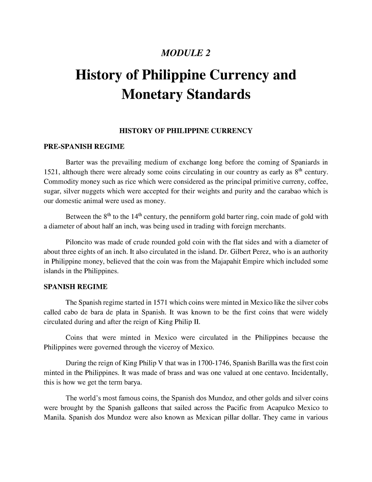 philippine money history essay