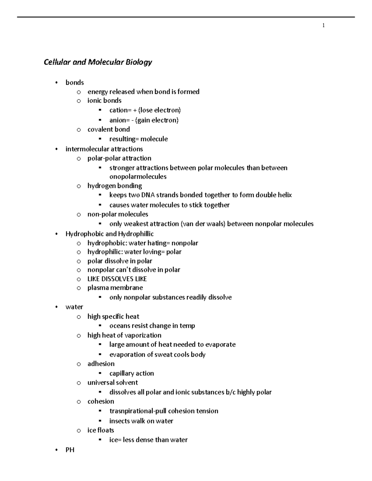 Introduction To Cellular And Molecular Biology - 1 Cellular And ...