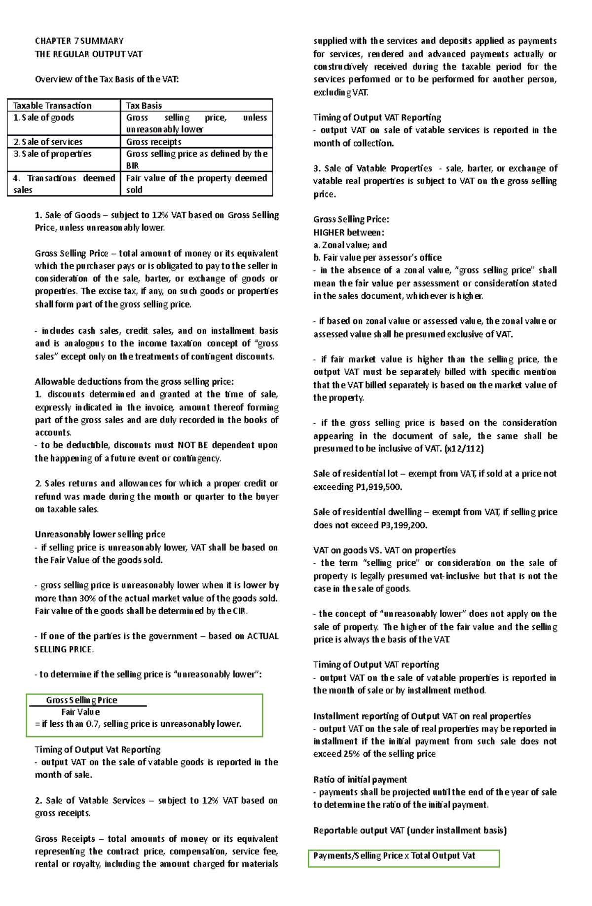 chapter-7-summary-chapter-7-summary-the-regular-output-vat-overview