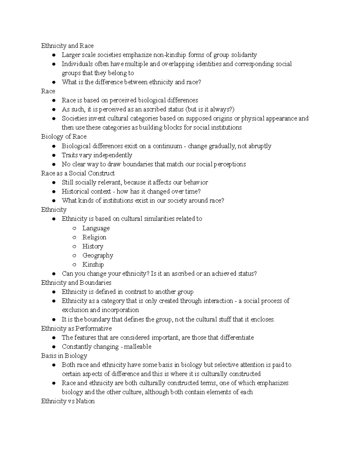 Ethnicity and Race - Ethnicity and Race Larger scale societies ...