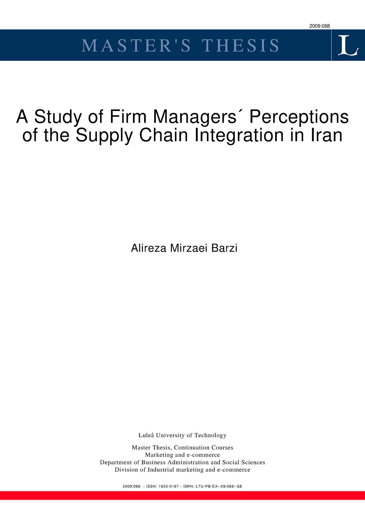 supply chain management thesis