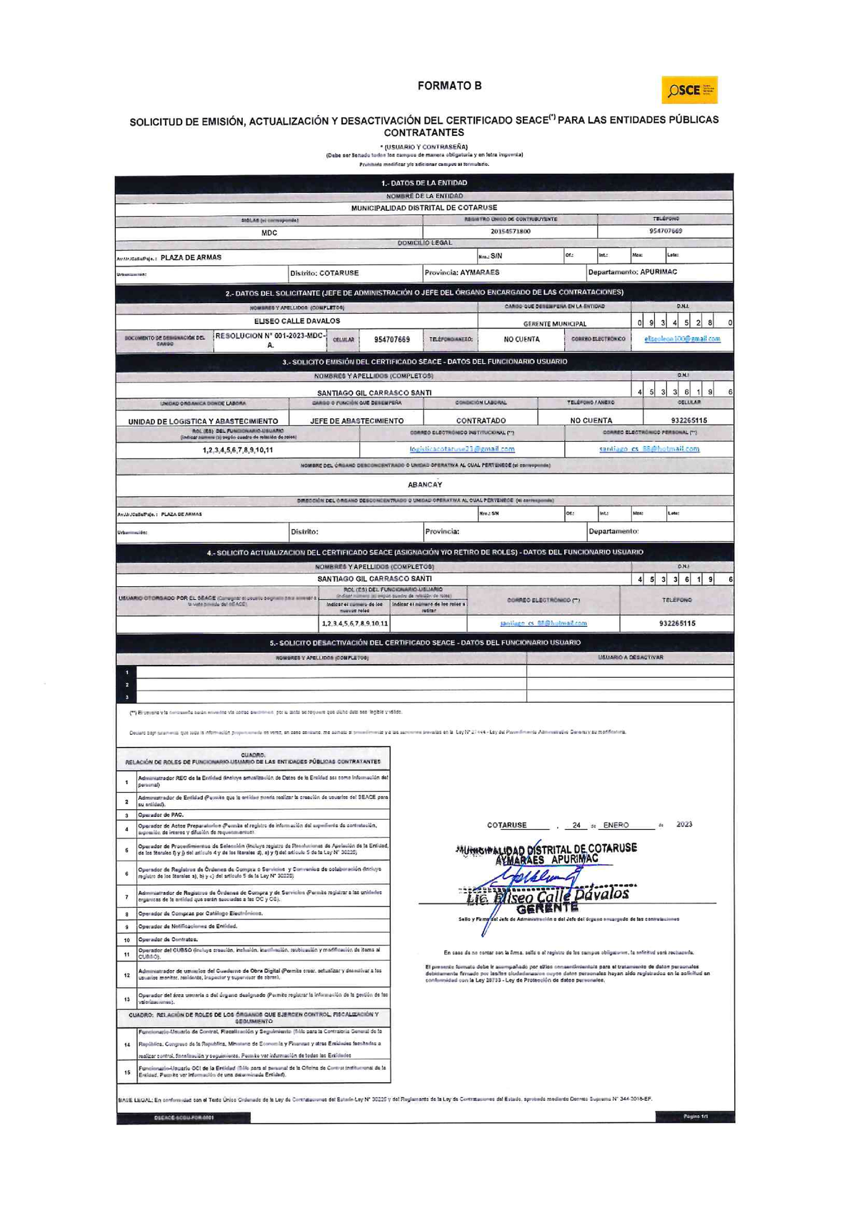 Formato B Y Anexo 3 Cotaruse - Derecho Constitucional - Studocu