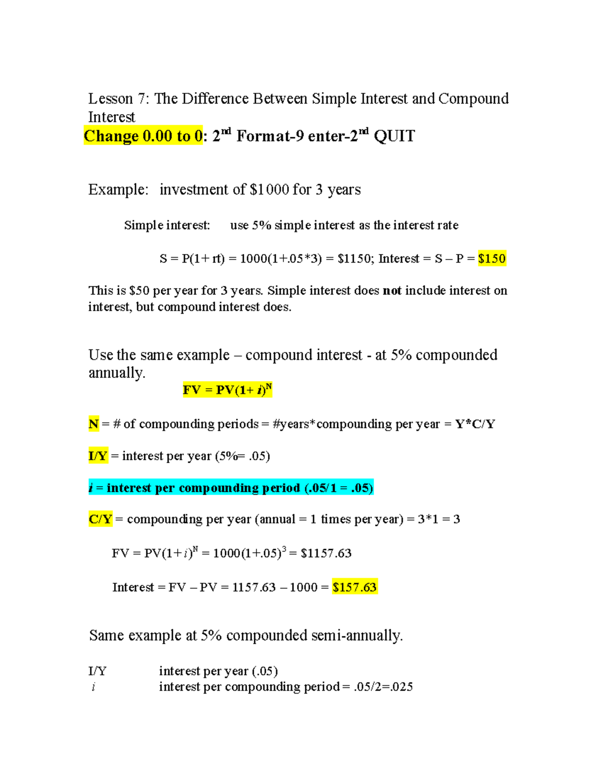 Lesson 7 - Compound Interest - Lesson 7: The Difference Between Simple ...