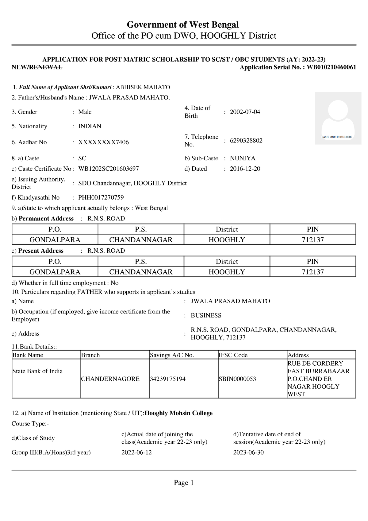 pdfview-gyvvv-application-for-post-matric-scholarship-to-sc-st