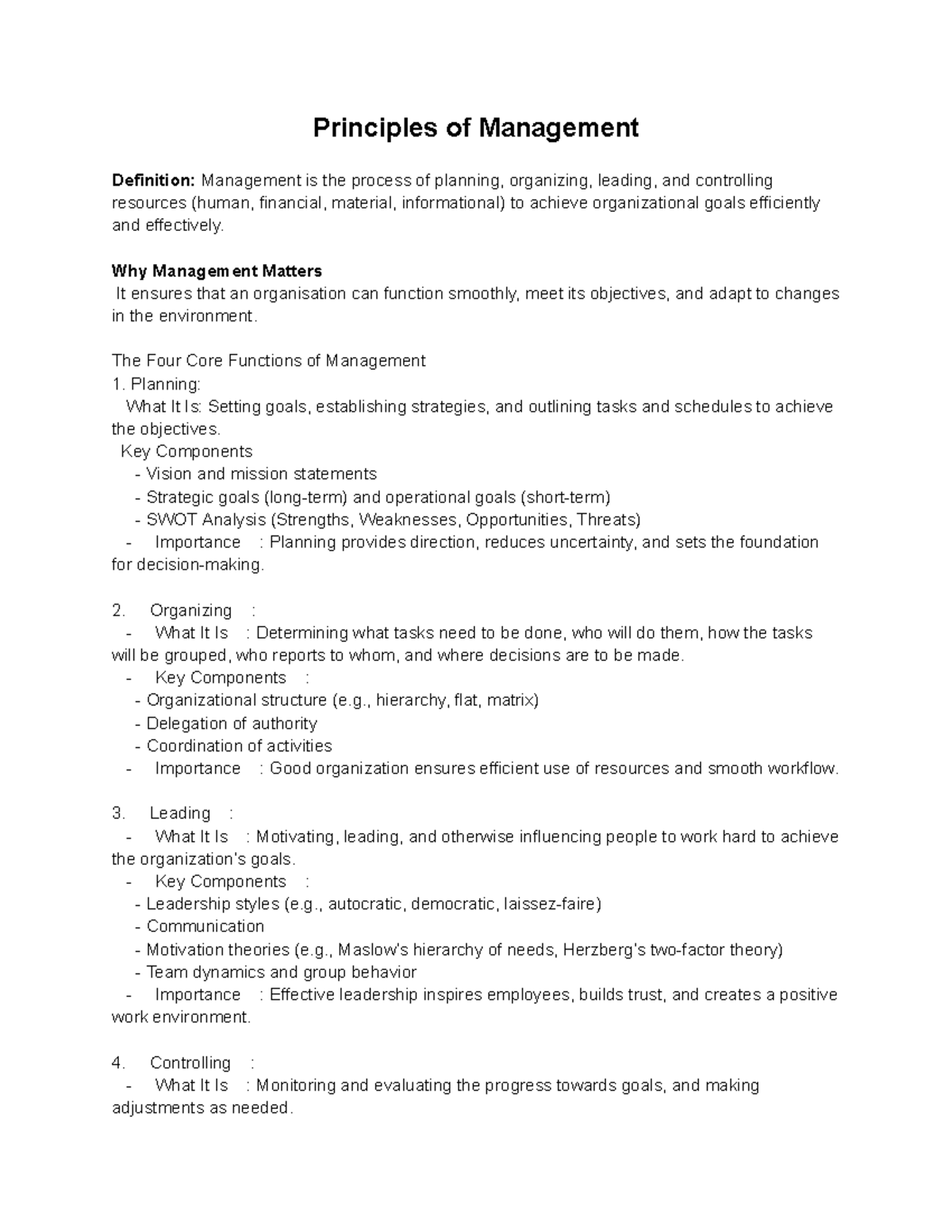 Principles of management - Principles of Management Definition ...