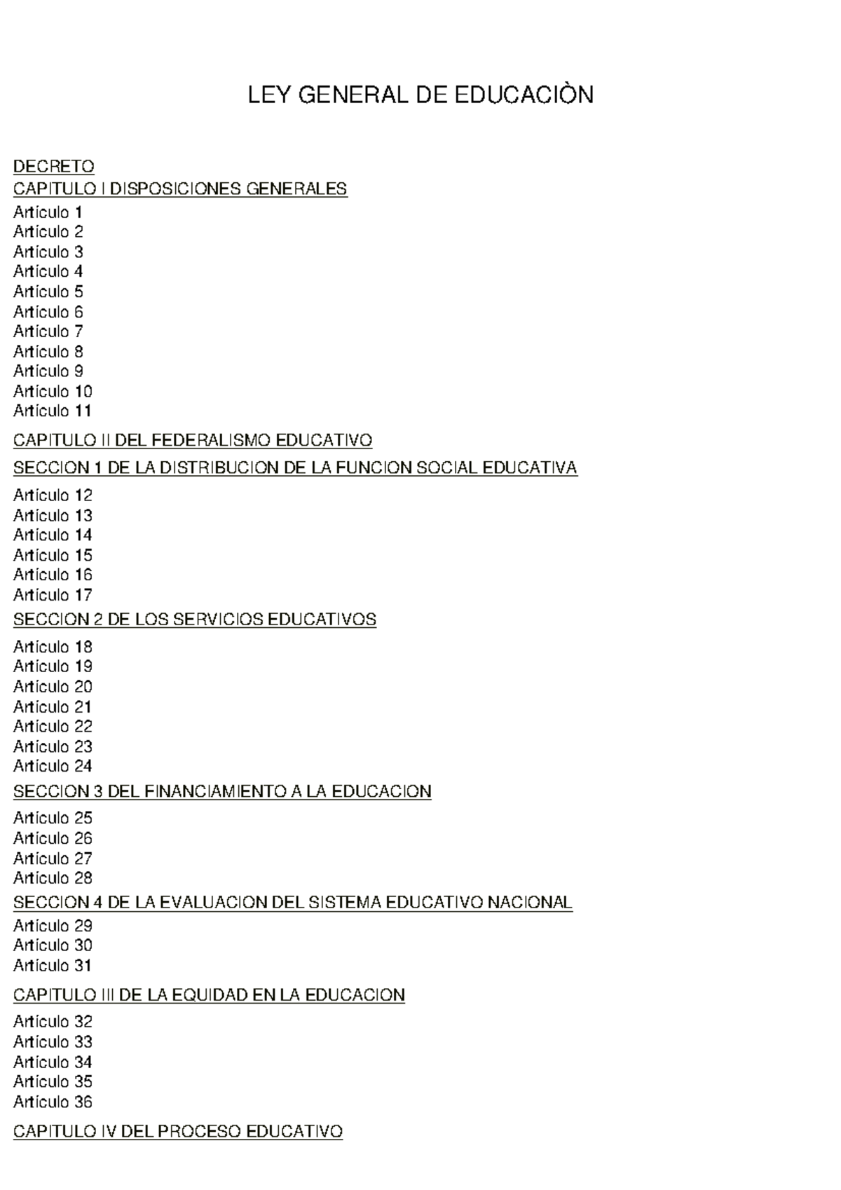 Ley-general-educacion - LEY GENERAL DE EDUCACIÒN DECRETO CAPITULO II ...