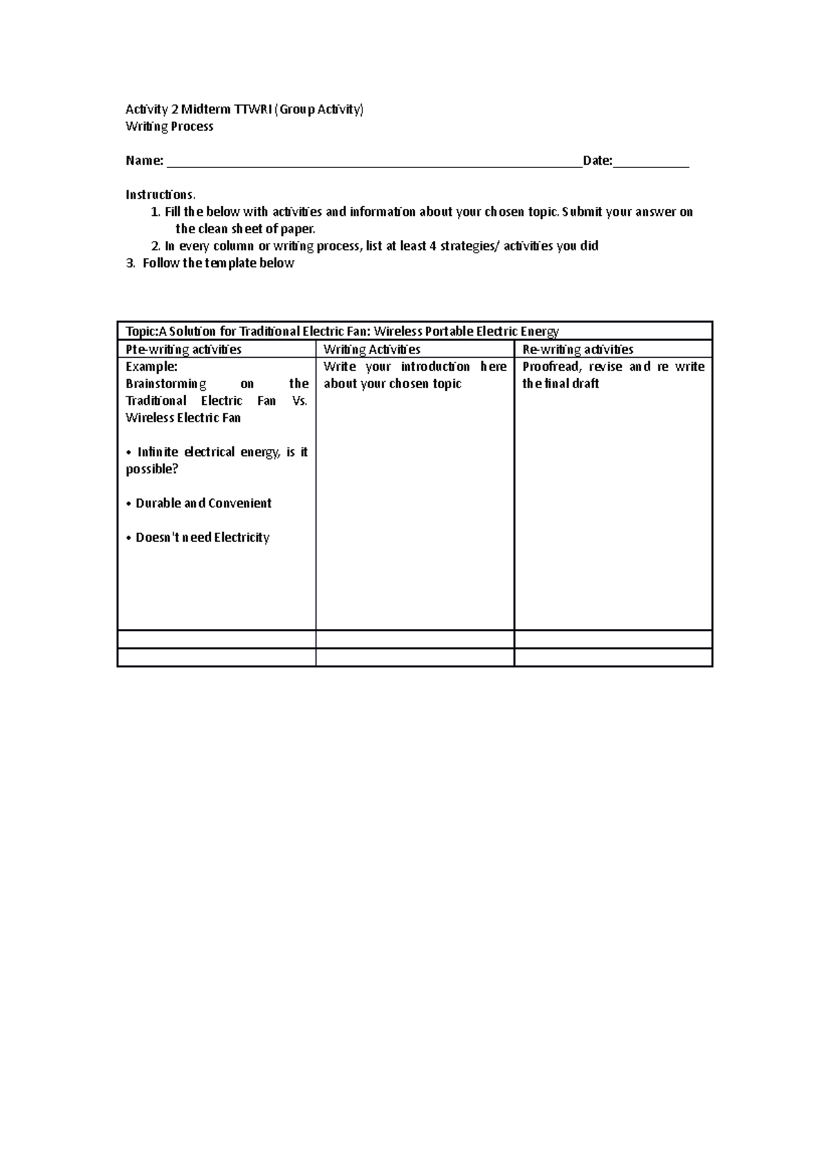 Activity 2 Midterm Ttwri - Activity 2 Midterm TTWRI (Group Activity ...