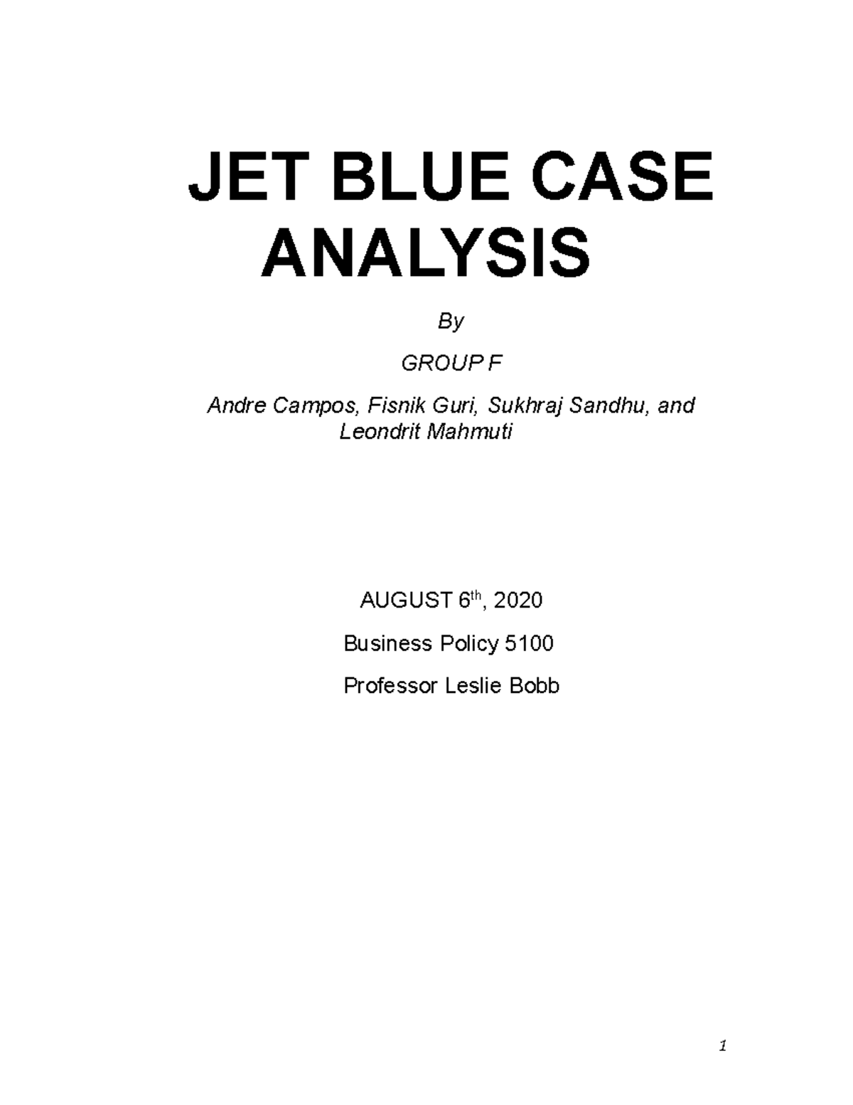 jetblue hits turbulence case study answers