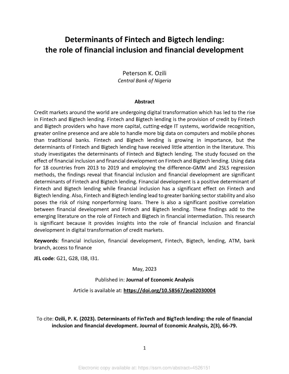 financial inclusion dissertation