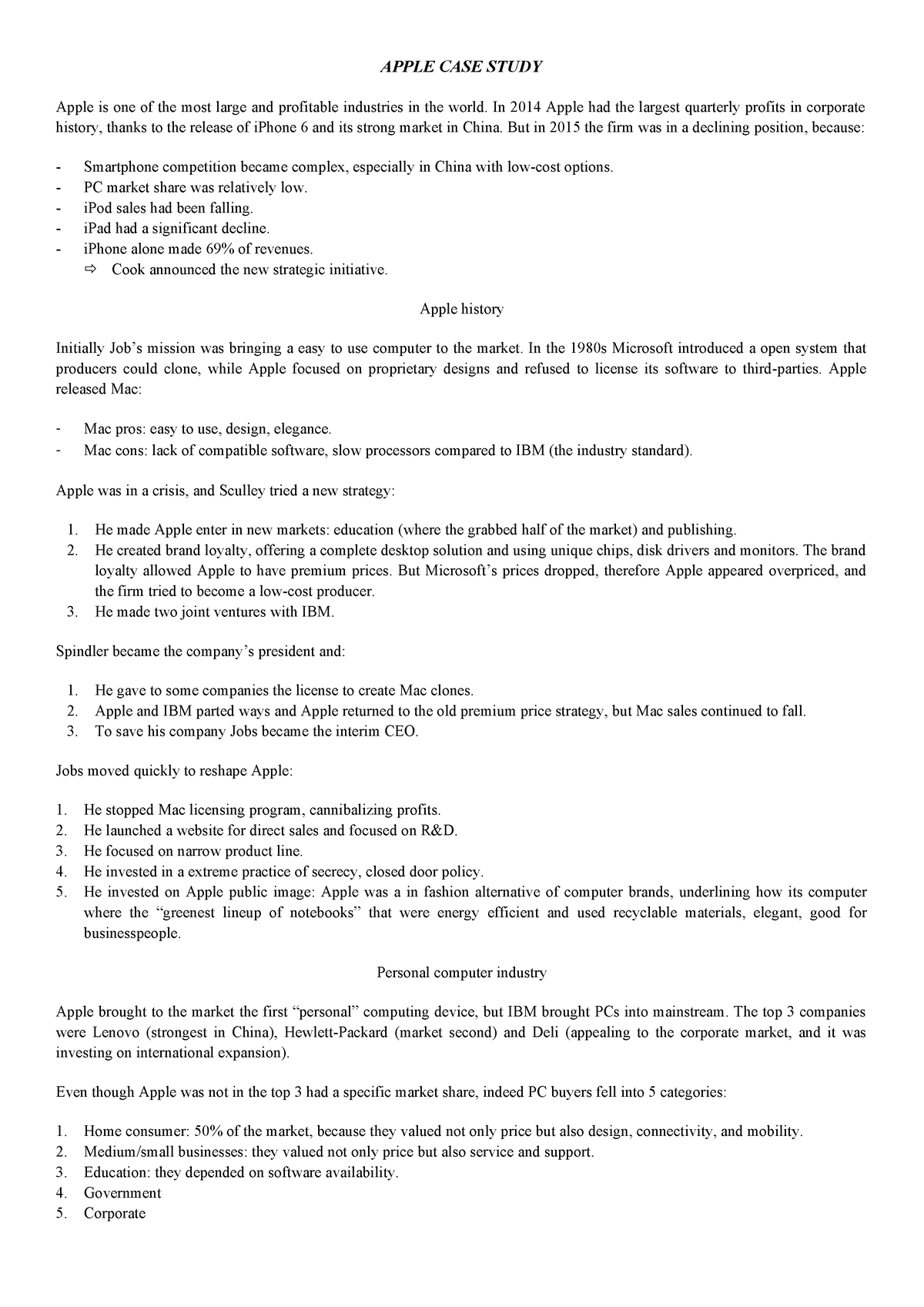 apple supply demand planner case study