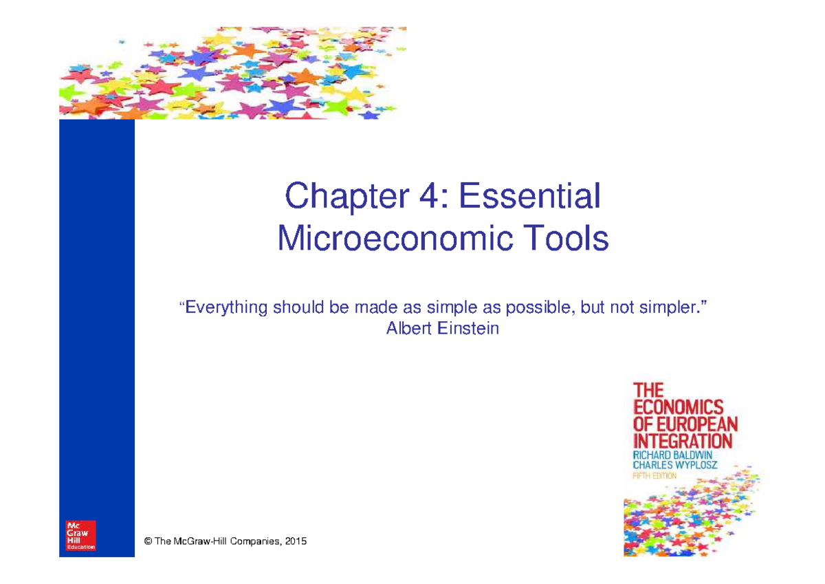 Chapter 4 The economics of european integration Chapter 4 Essential Microeconomic Tools Studocu