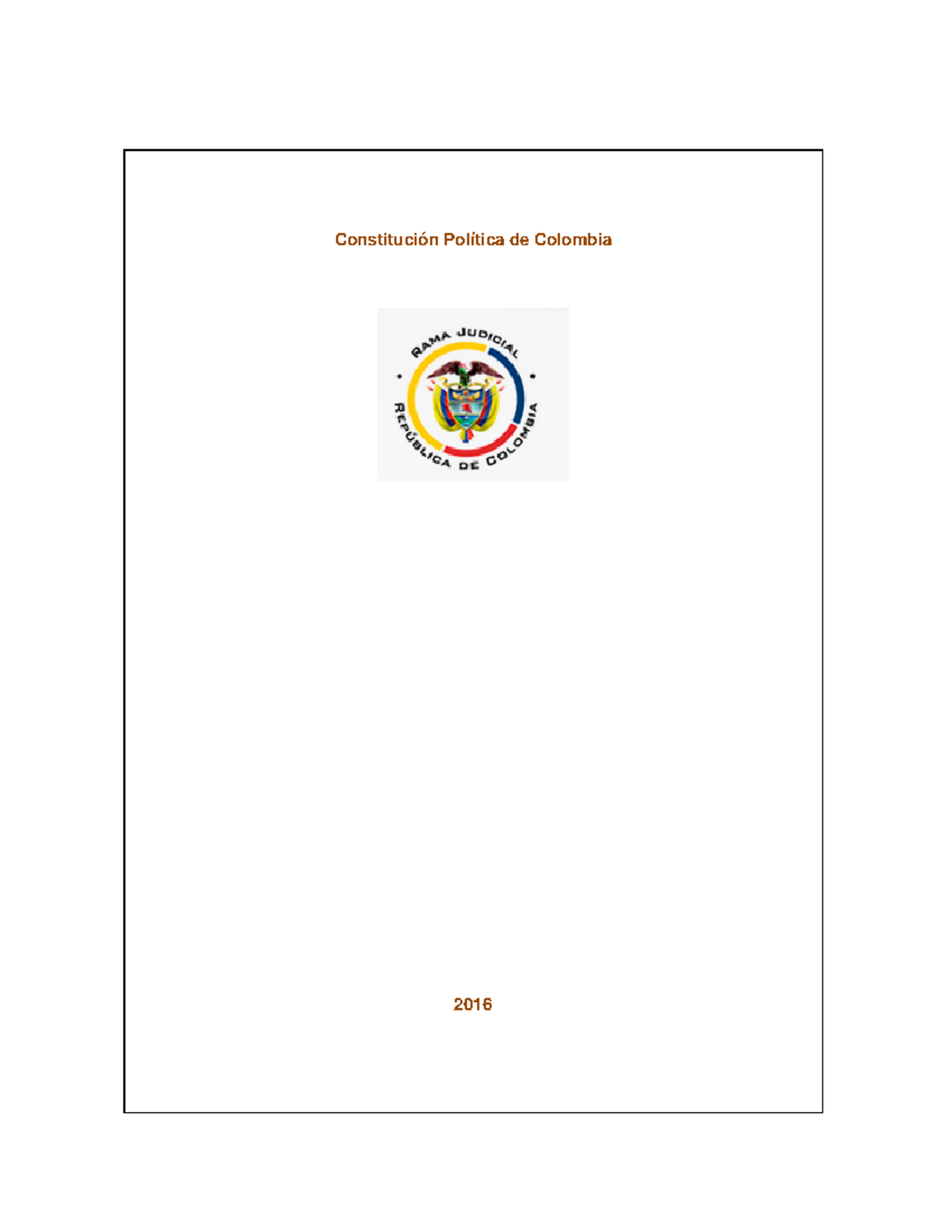 Constitucion Politica De Colombia Derecho Constitucional Colombiano