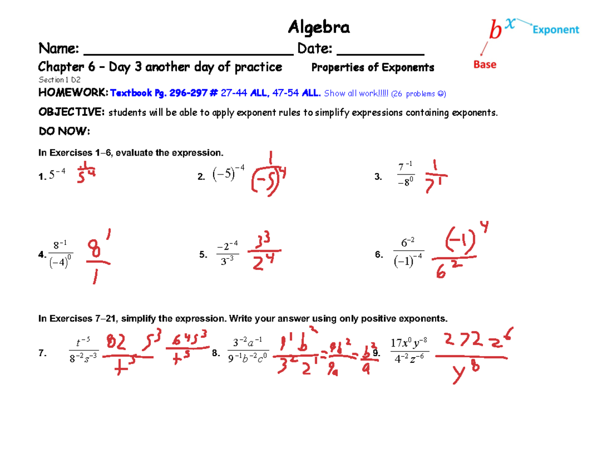 Day+3+(Sect - NOTES FEOM MY CLASS - Algebra Name ...