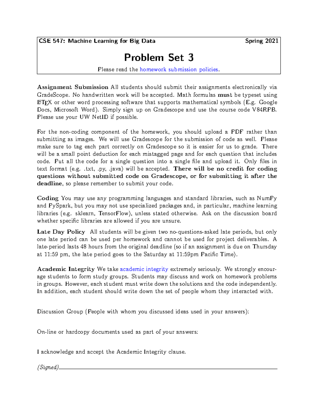 Hw3 - this is good. - CSE 547: Machine Learning for Big Data Spring ...