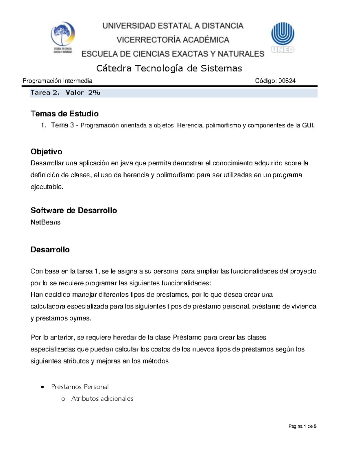 Tarea 02 824 - C·tedra TecnologÌa De Sistemas Programación Intermedia ...