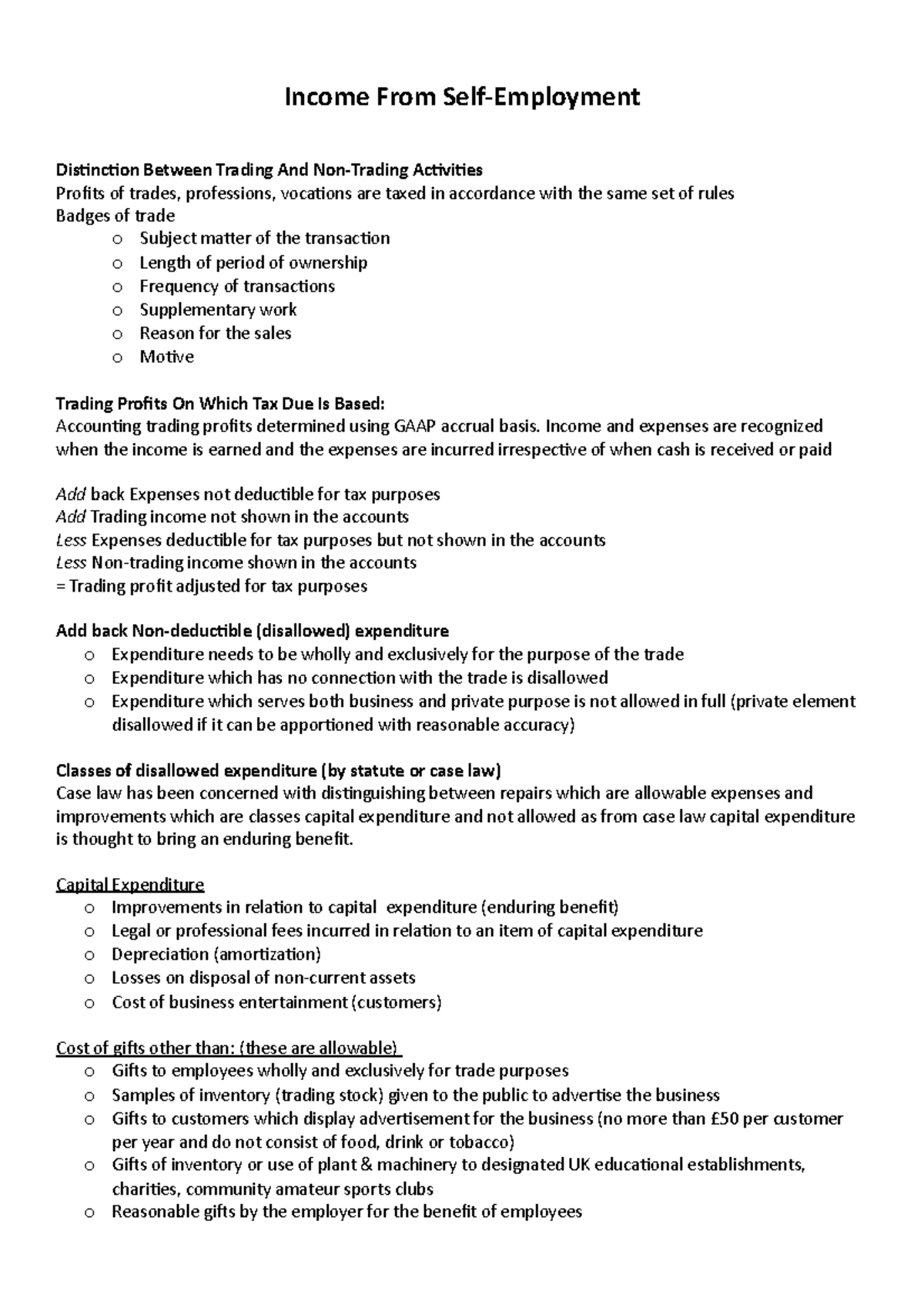 Income From Self Employment lecture 3 - Income From Self-Employment ...
