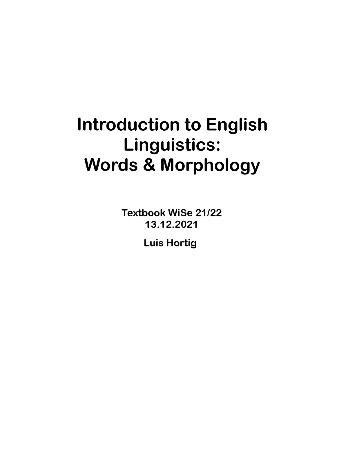 Textbook Words& Morphology - Introduction To English Linguistics: Words ...