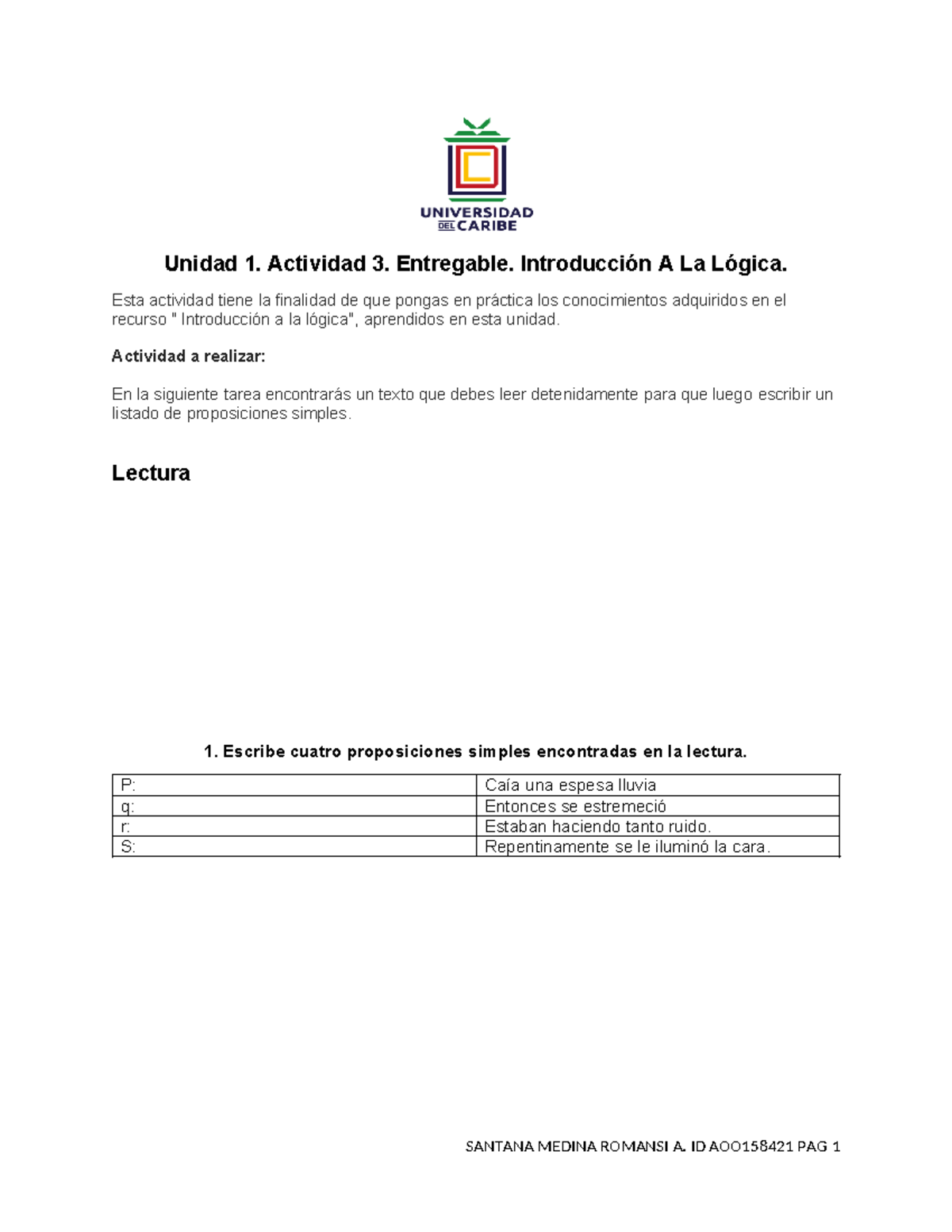 Unidad 1 act 3 matematica - Unidad 1. Actividad 3. Entregable ...