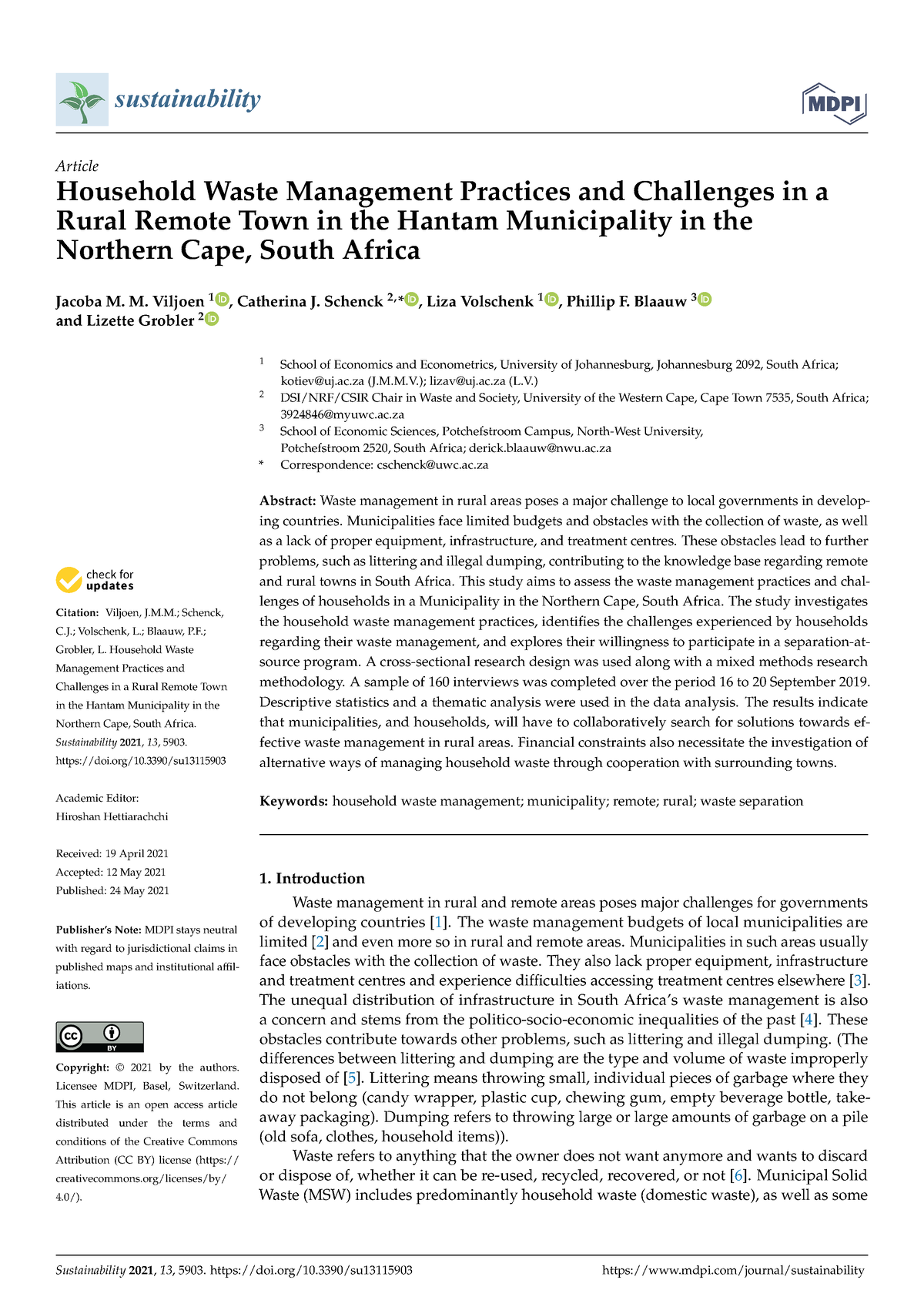 research study on household waste management