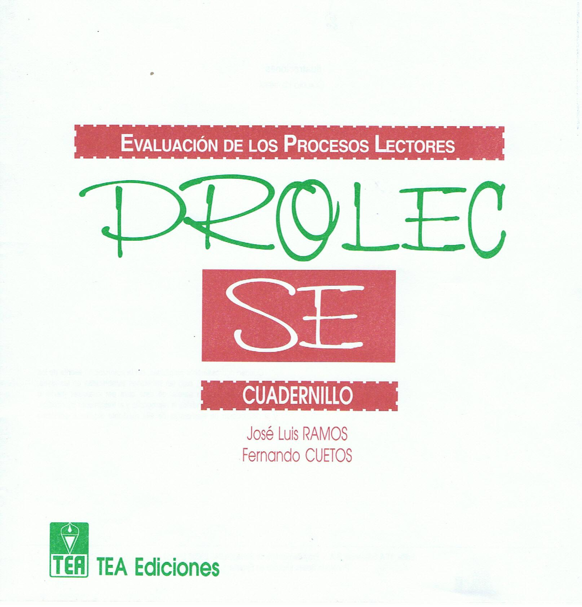 Prolec SE Cuadernillo De Palicacion 1 - Evaluación Psicopedagógica ...