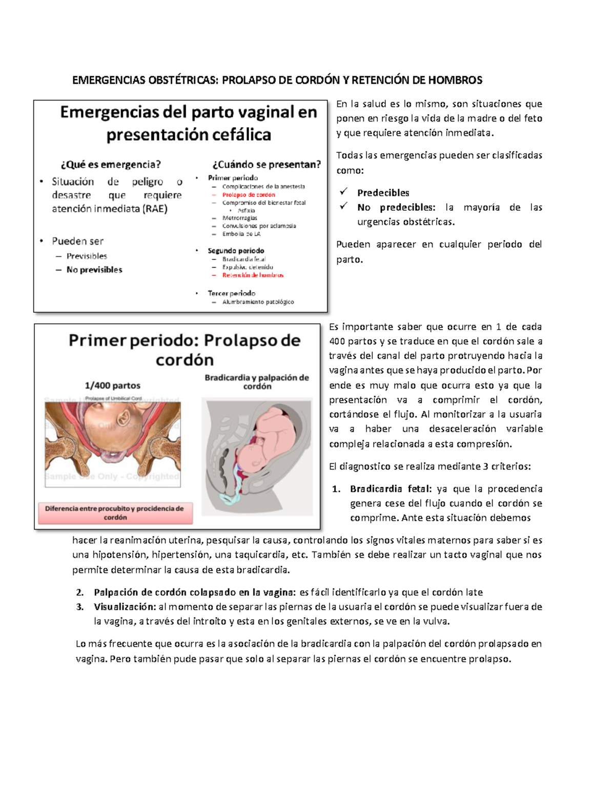 Emergencias Obstétricas y puericultura EMERGENCIAS OBSTÉTRICAS
