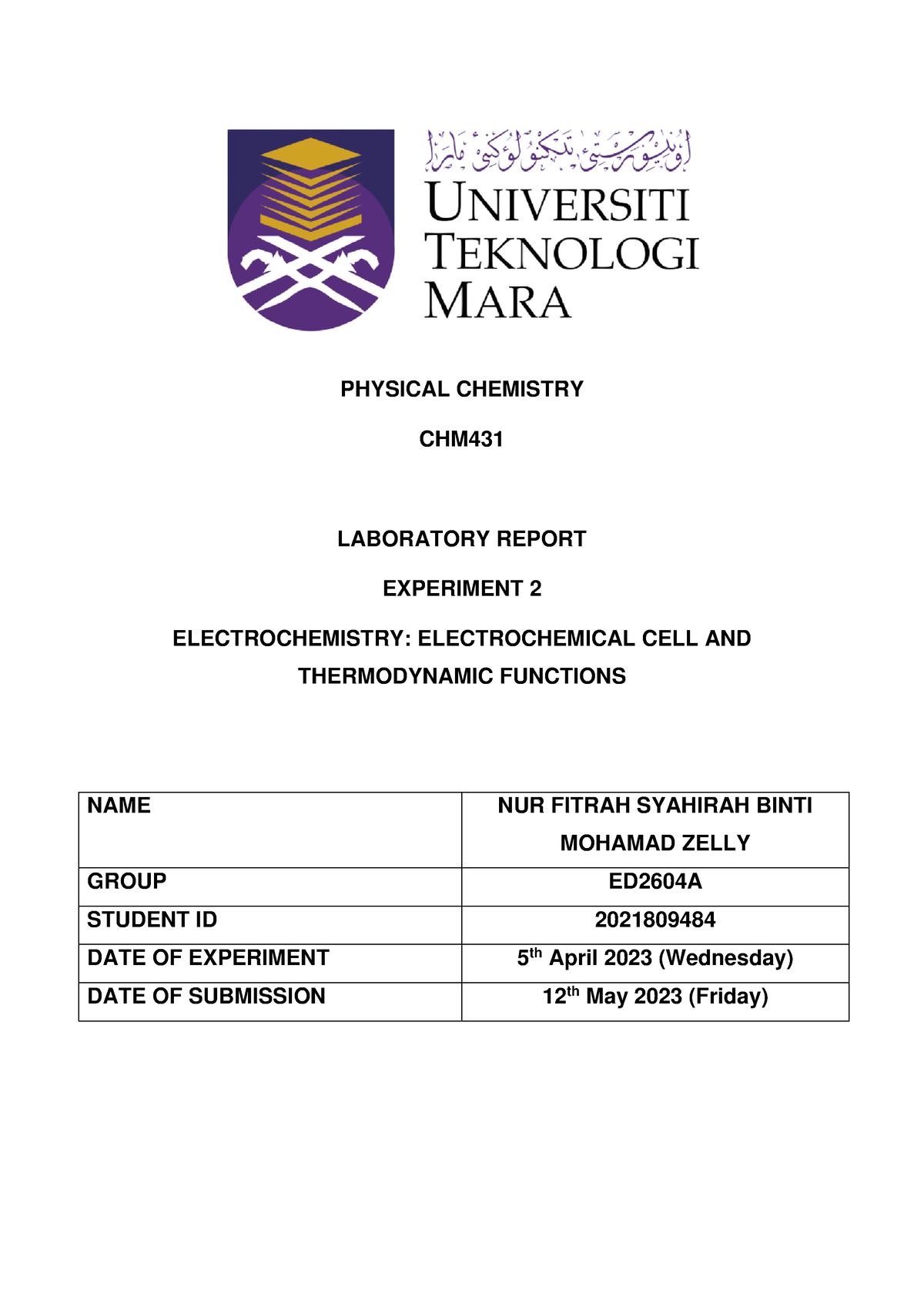 Nurfitrahsyahirahmohamadzelly 2021809484 Ed2604a Report 2 - Physical 