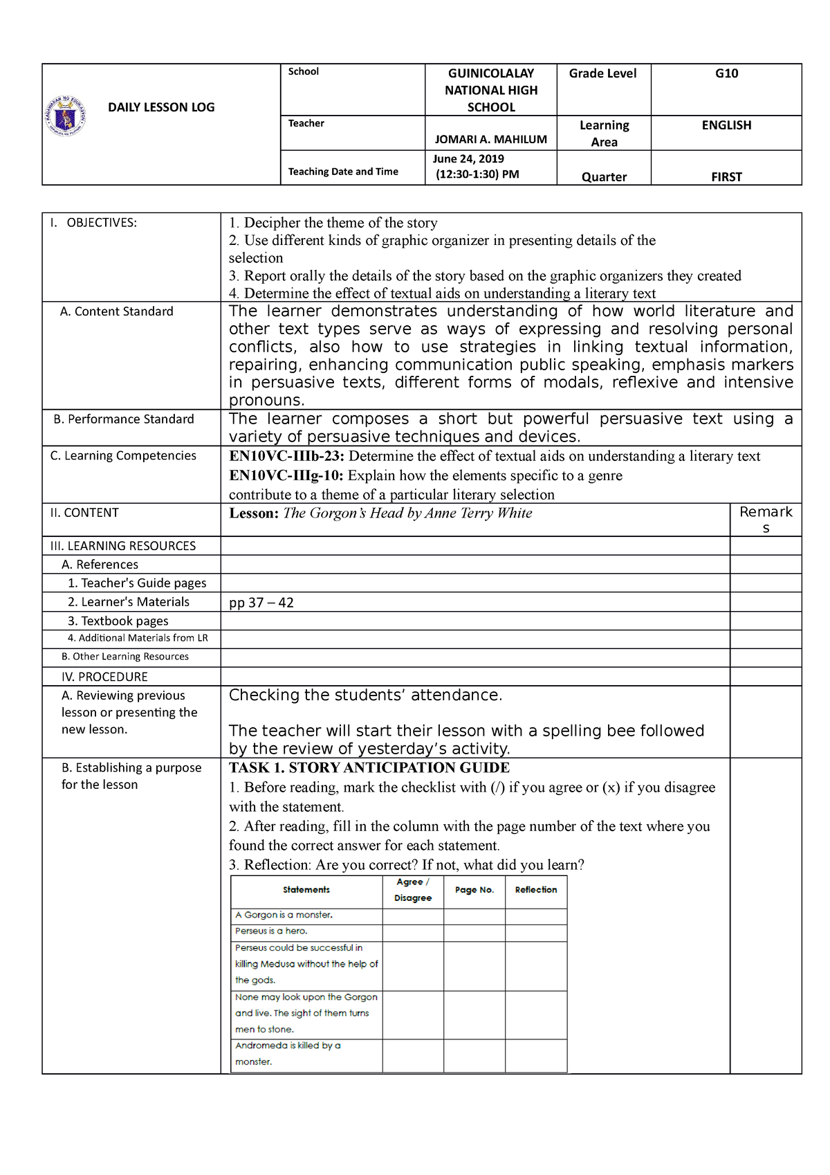 416046479-grade-10-july-1-the-gorgons-head-docx-daily-lesson-log