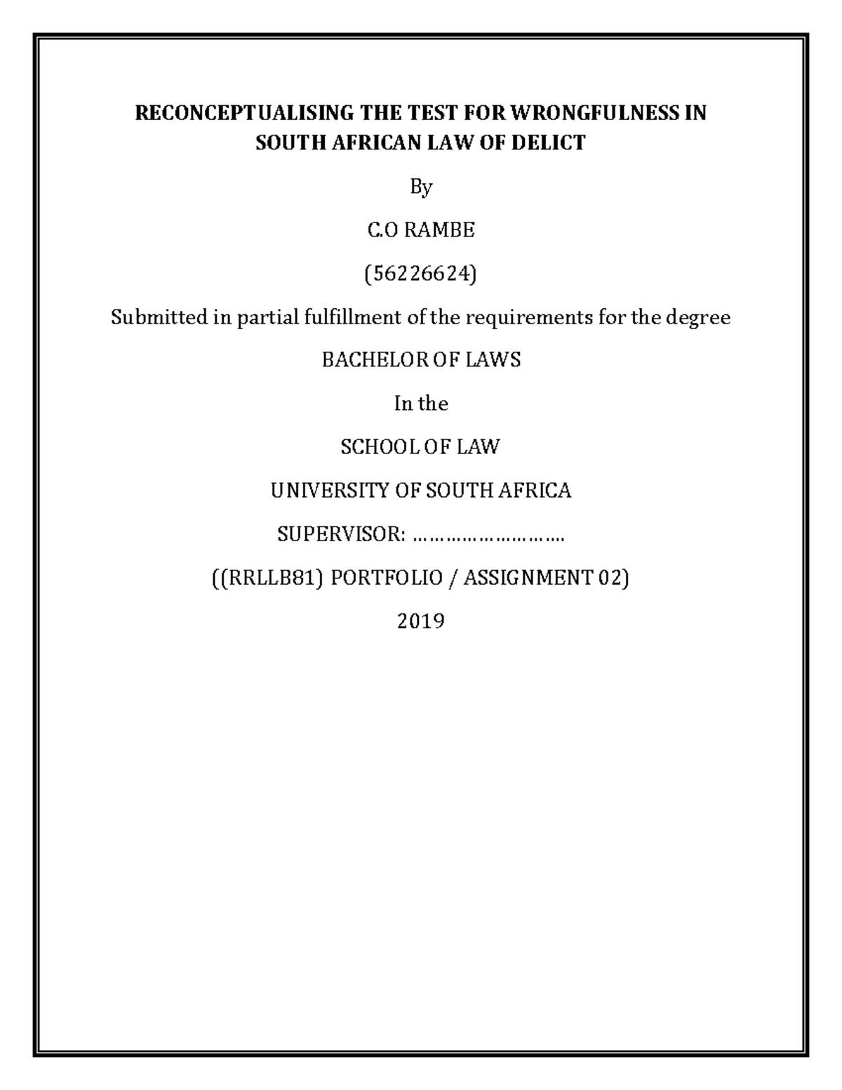 Unisa dissertation requirements image