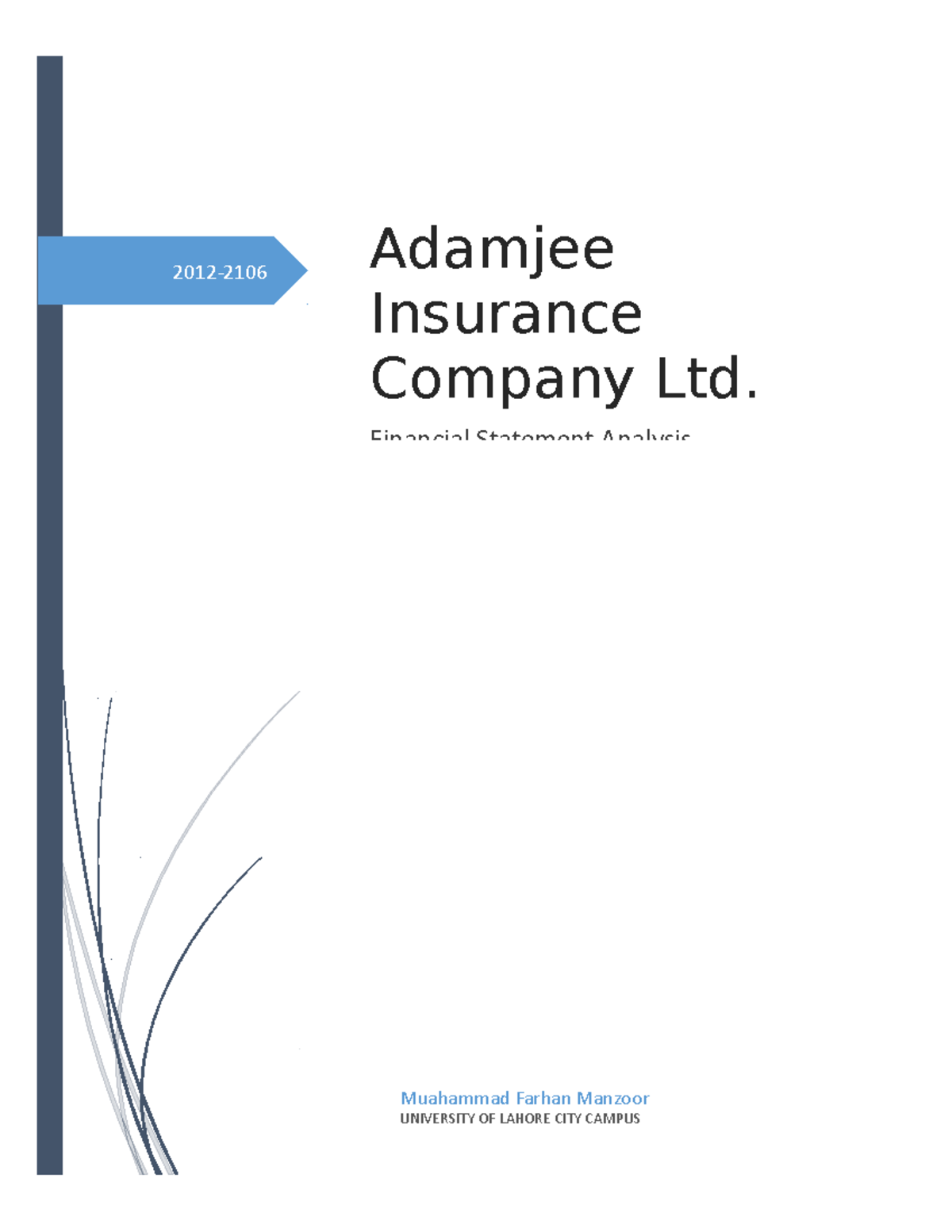 Financialreportinganalaysis - Adamjee Insurance Company Ltd. Financial ...