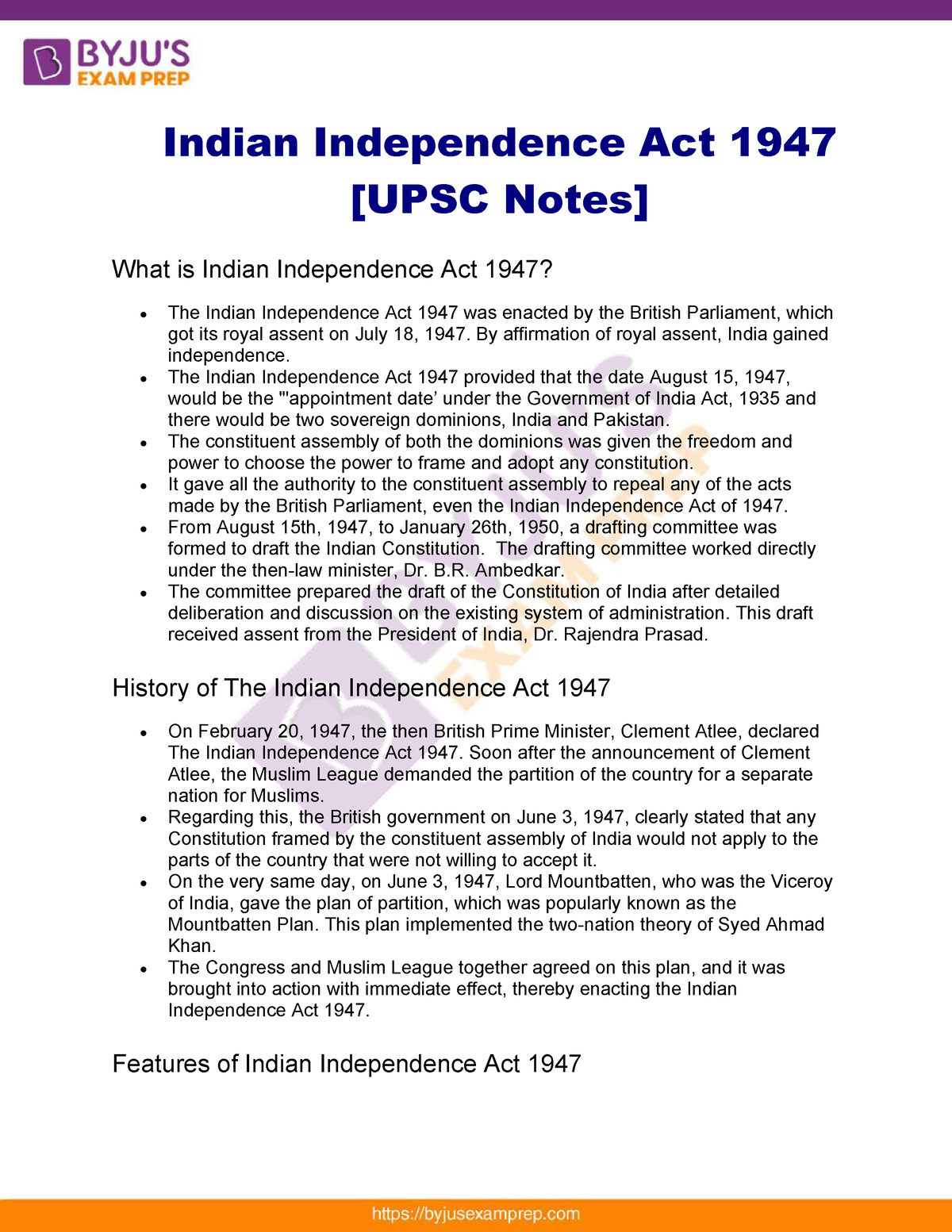 Indian Independence Act 1947 Upsc Notes 67 Indian Independence Act 1947 Upsc Notes What Is 5782