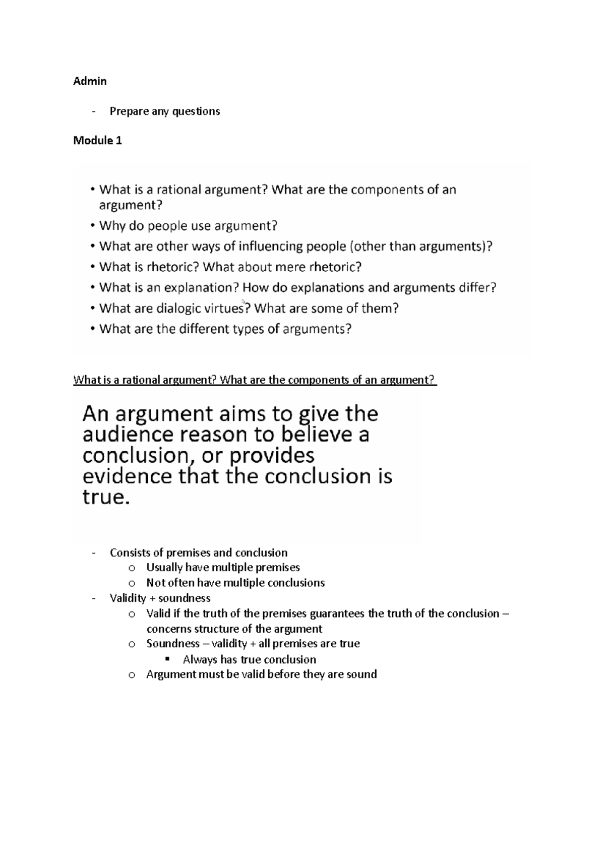 Thinking critically tut 1 - Admin Prepare any questions Module 1 What ...