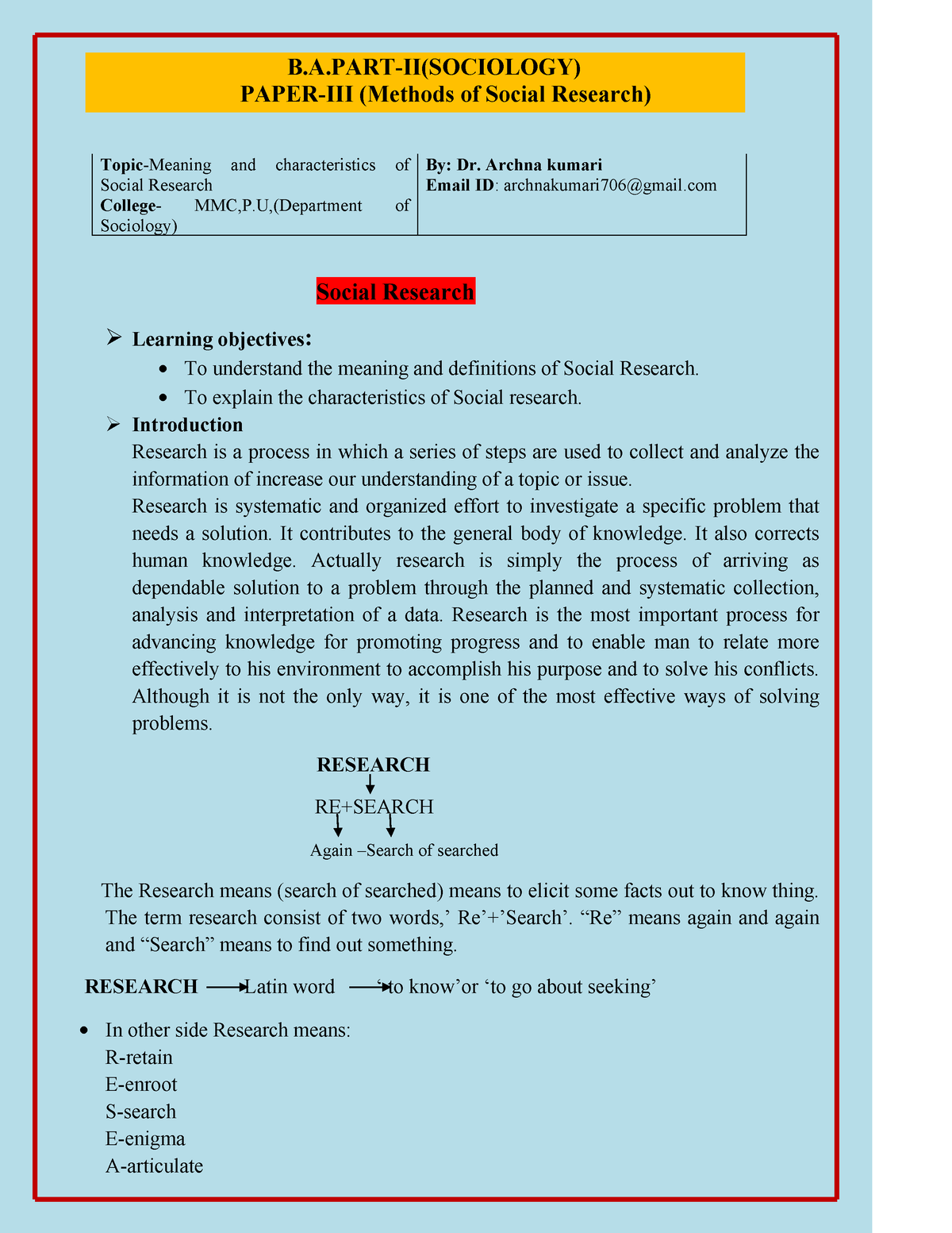 meaning-and-characteristics-of-social-research-sociology-calcutta