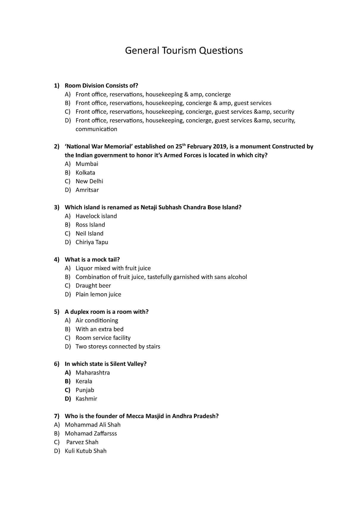 tourism grade 12 questions and answers pdf