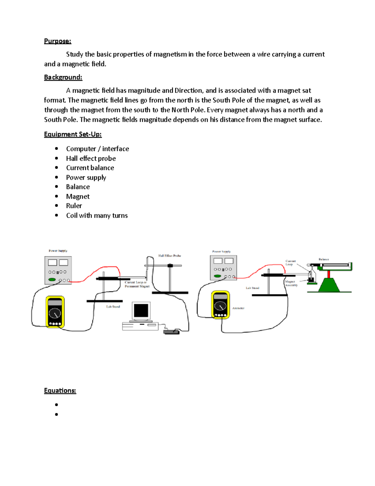 magnetism experiment lab report