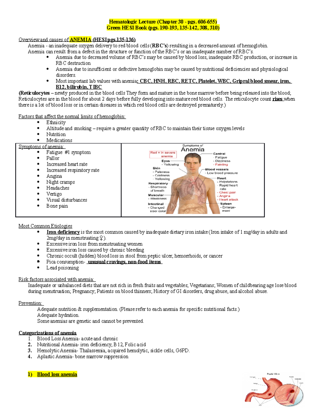 Hematologic Lecture - STUDY THIS! - Hematologic Lecture (Chapter 30 ...