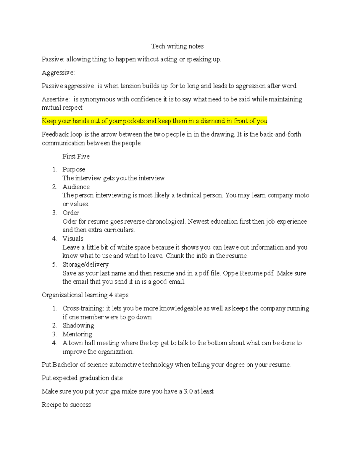 Tech writing notes - Tech writing notes Passive: allowing thing to ...