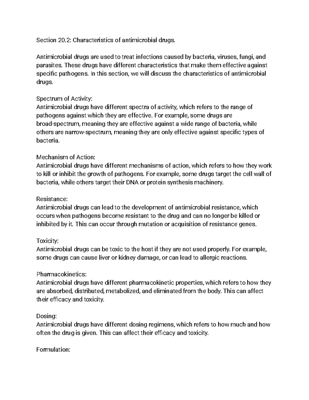 Section 20 2 Characteristics Of Antimicrobial Drugs Antimicrobial