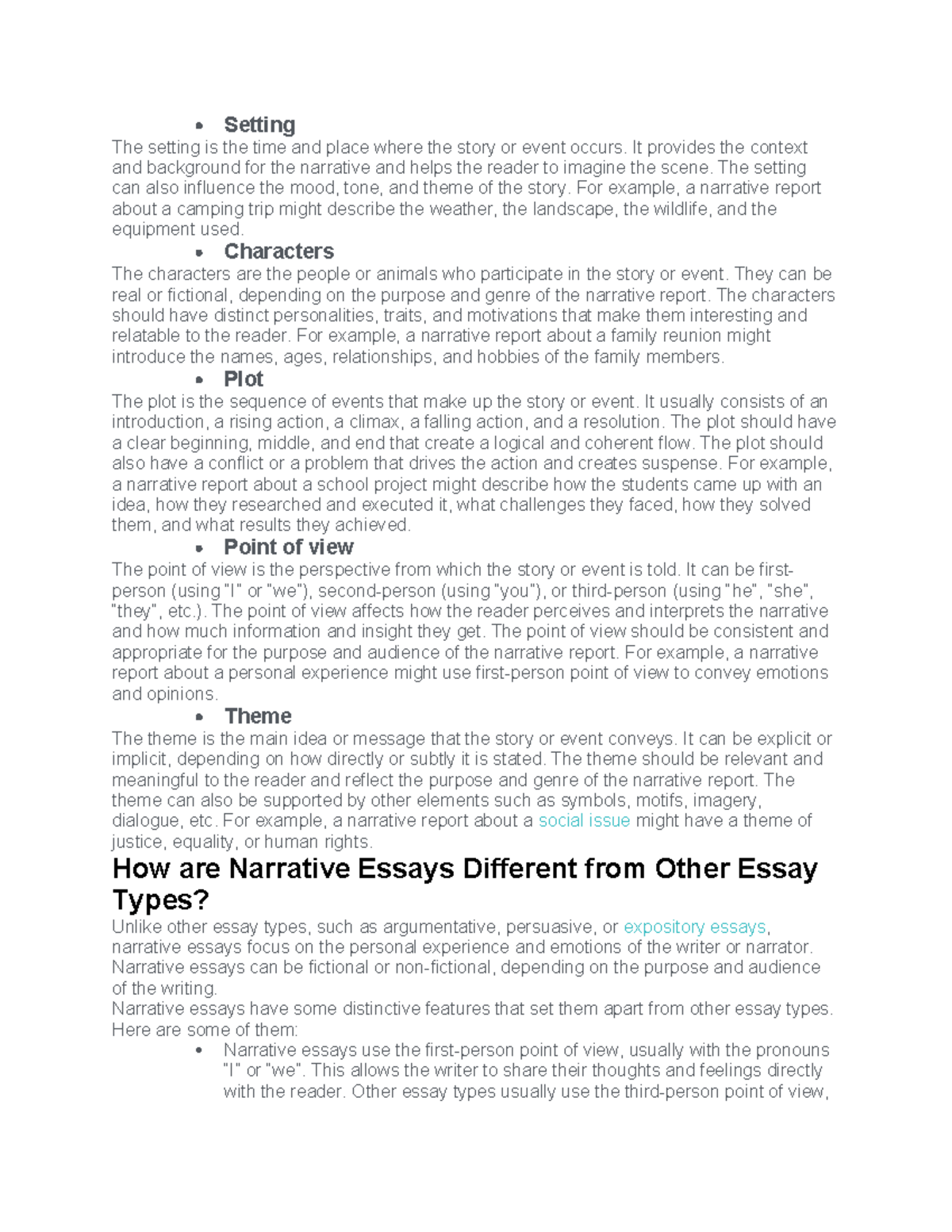 2Setting - Setting The setting is the time and place where the story or ...